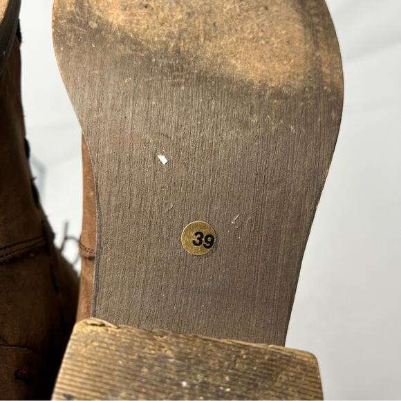 Destroy Stitch Lace Up‎ Boots Leather Womens Size 40 / US 9 - Picture 7 of 9